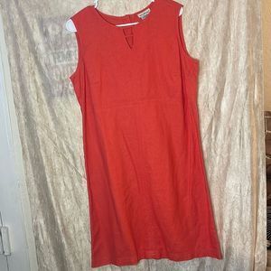 Plane Orange Linen Dress